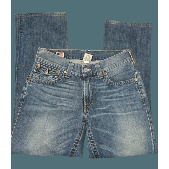 True Religion Ricky Flap Pockets Straight Leg Cotton Jeans Men 33 (30) USA Made - Picture 7 of 10